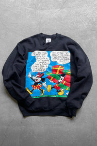 MADE IN USA 90'S MICKEY SWEATSHIRT / BLACK [SIZE: L USED]