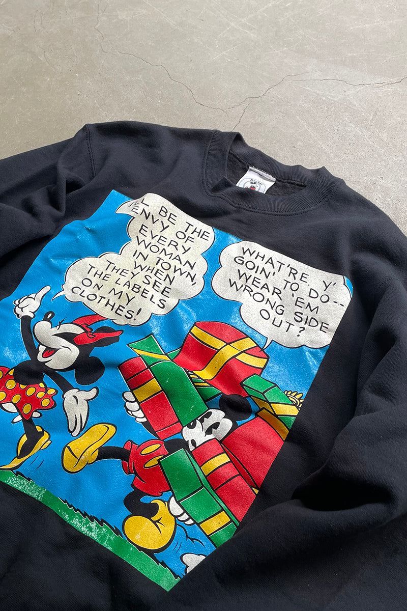 MADE IN USA 90'S MICKEY SWEATSHIRT / BLACK [SIZE: L USED]