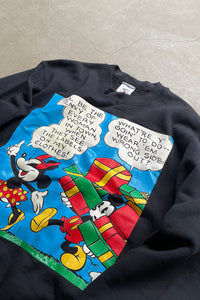 MADE IN USA 90'S MICKEY SWEATSHIRT / BLACK [SIZE: L USED]