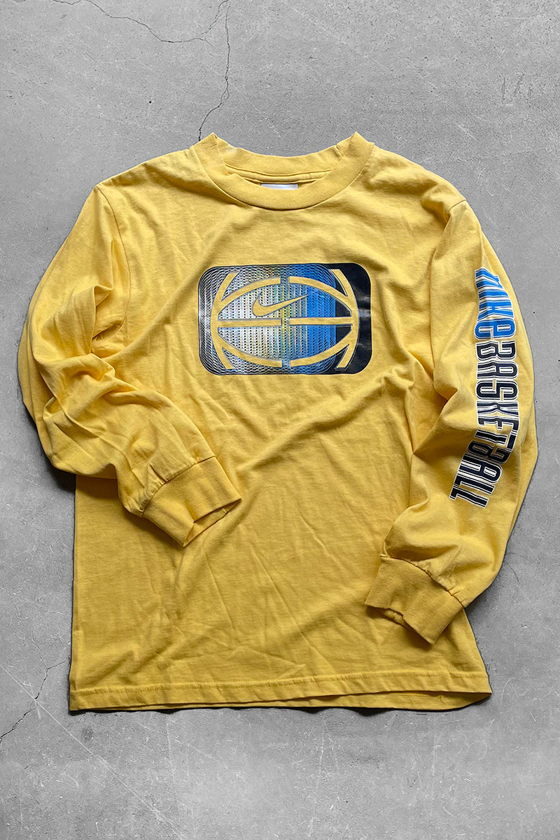 Y2K EARLY 00'S L/S T-SHIRT  / YELLOW [SIZE: M USED]