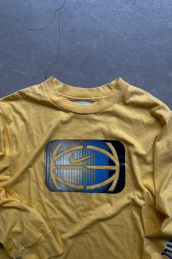 Y2K EARLY 00'S L/S T-SHIRT / YELLOW [SIZE: M USED]