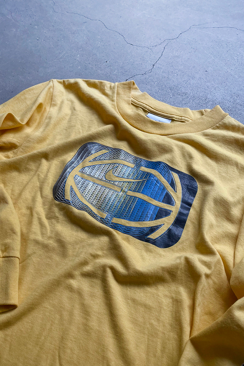 Y2K EARLY 00'S L/S T-SHIRT / YELLOW [SIZE: M USED]