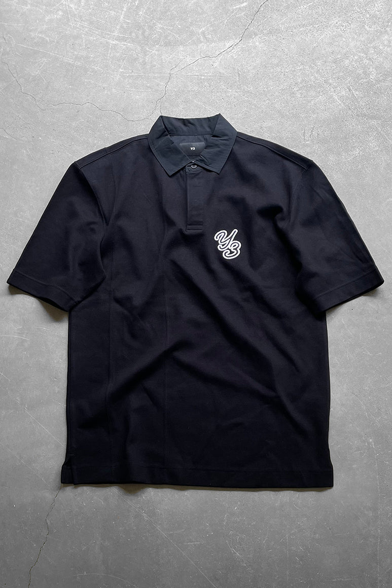 S/S COTTON POLO SHIRT / BLACK [SIZE: XS USED]