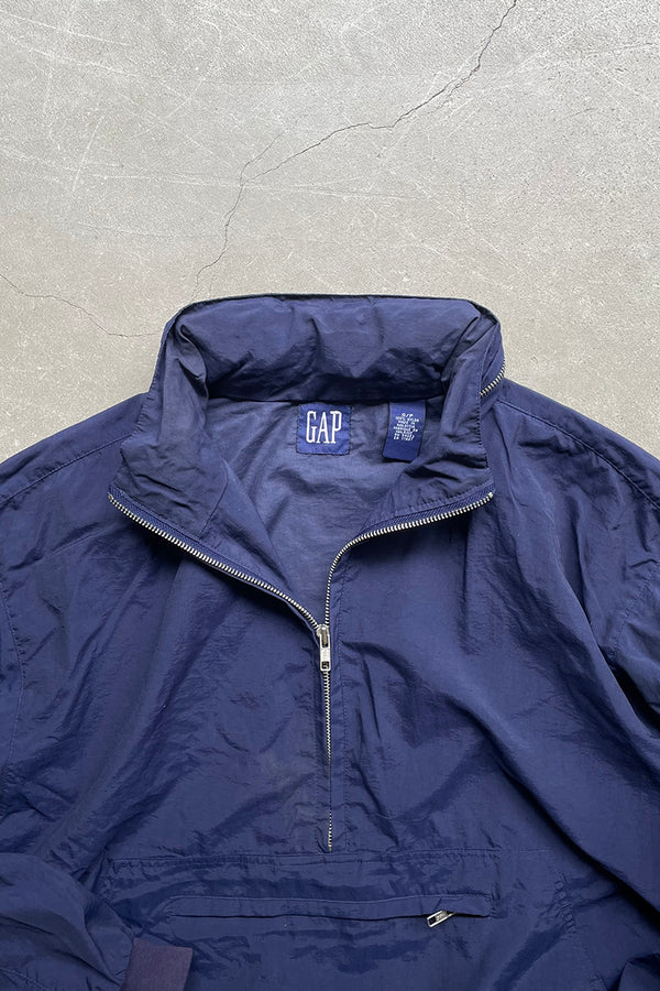 90'S PULL OVER NYLON JACKET / NAVY [SIZE: S USED]