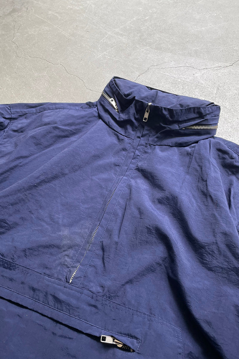 90'S PULL OVER NYLON JACKET / NAVY [SIZE: S USED]
