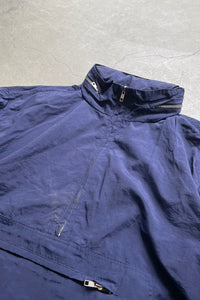 90'S PULL OVER NYLON JACKET / NAVY [SIZE: S USED]
