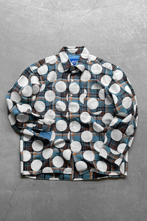 POLKA DOT FLANNEL SHIRT / PATTERN [SIZE: S USED]