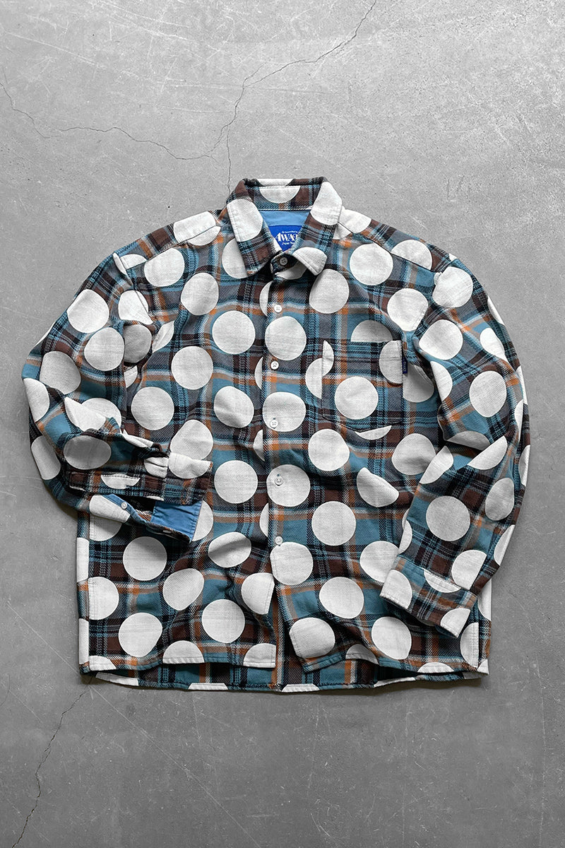 POLKA DOT FLANNEL SHIRT / PATTERN [SIZE: S USED]