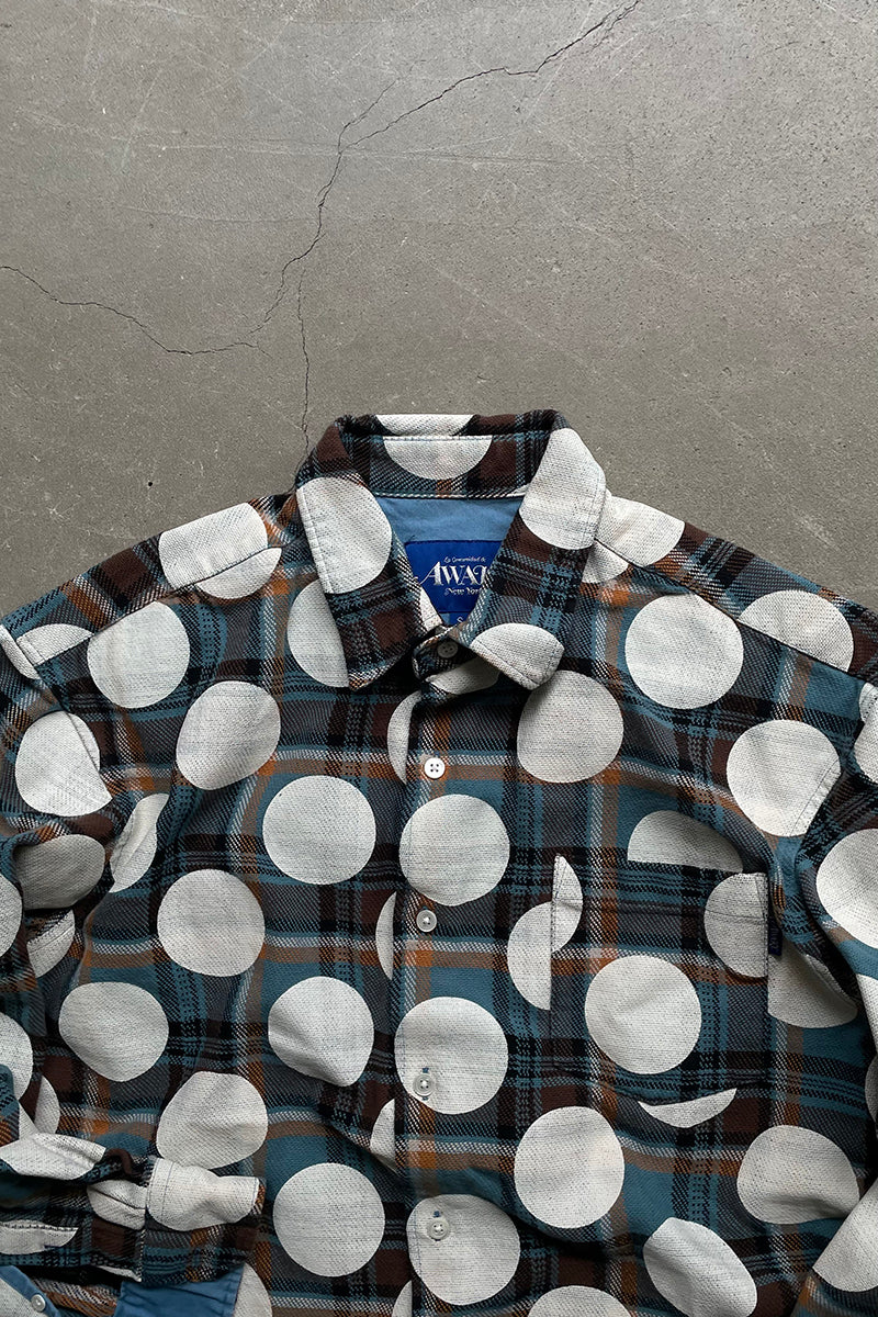 POLKA DOT FLANNEL SHIRT / PATTERN [SIZE: S USED]
