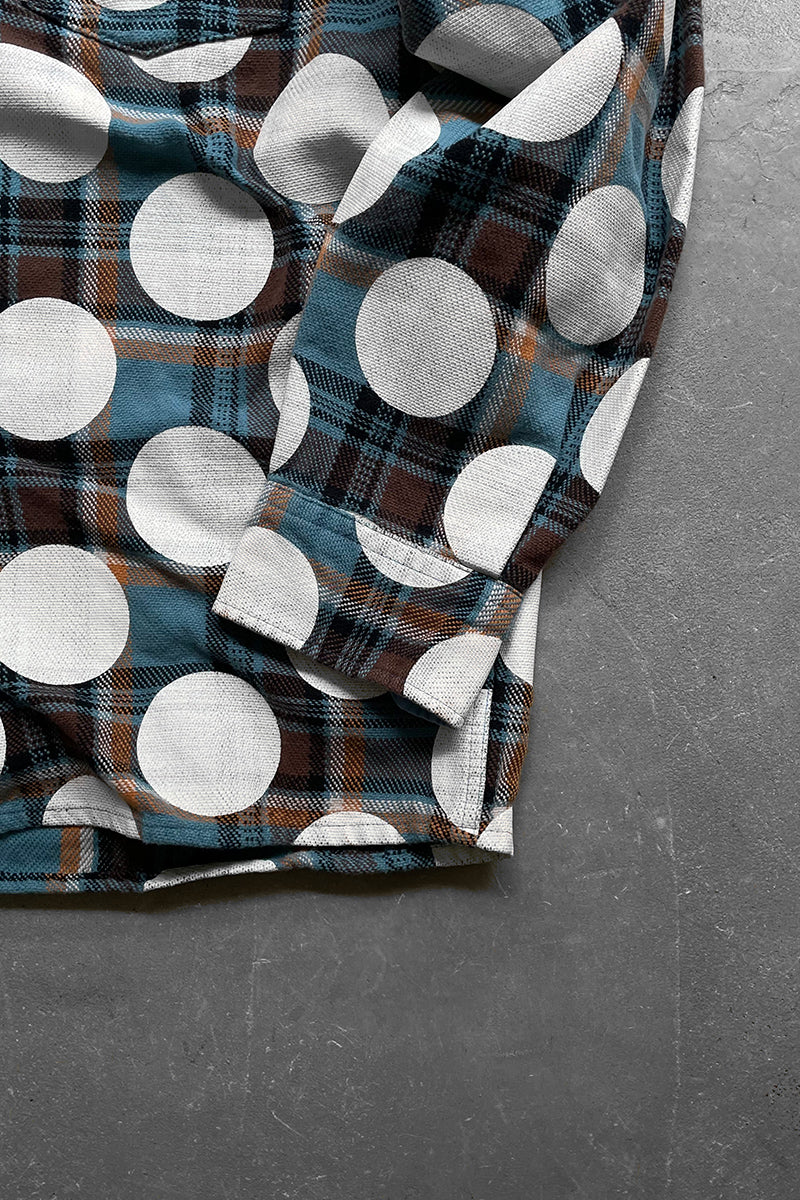 POLKA DOT FLANNEL SHIRT / PATTERN [SIZE: S USED]