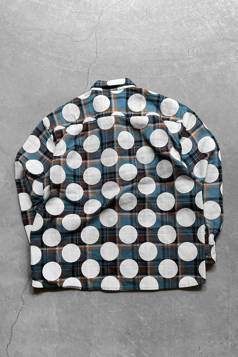 POLKA DOT FLANNEL SHIRT / PATTERN [SIZE: S USED]