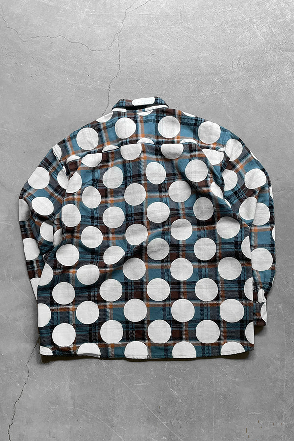 POLKA DOT FLANNEL SHIRT / PATTERN [SIZE: S USED]