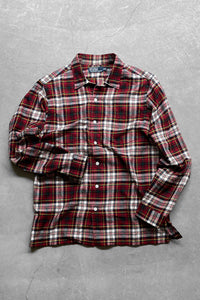 90'S COTTON FLANNEL SHIRT / CHECK [SIZE: M USED]