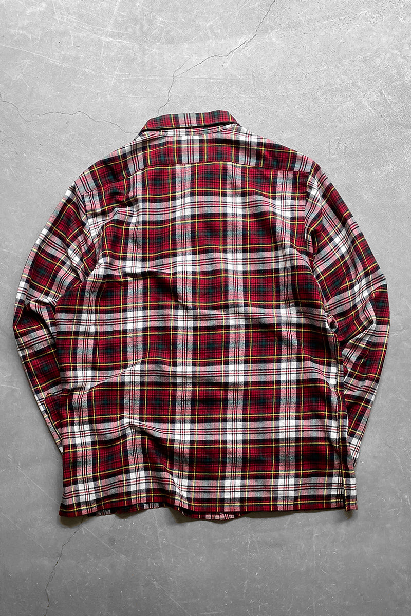 90'S COTTON FLANNEL SHIRT / CHECK [SIZE: M USED]