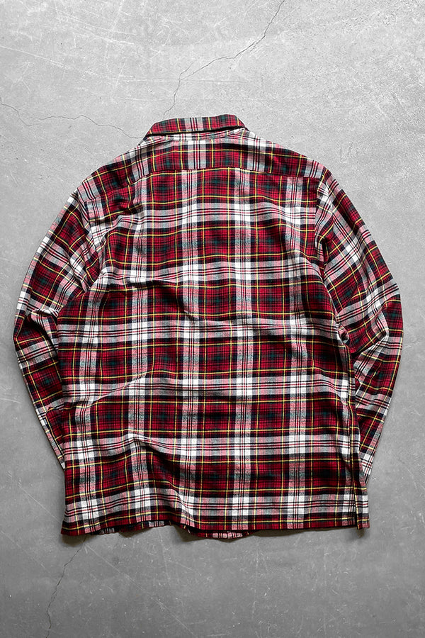 90'S COTTON FLANNEL SHIRT / CHECK [SIZE: M USED]