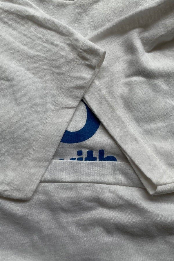MADE IN USA 80'S DO IT WITH SKIL MESSAGE T-SHIRT / WHITE [SIZE: L USED]