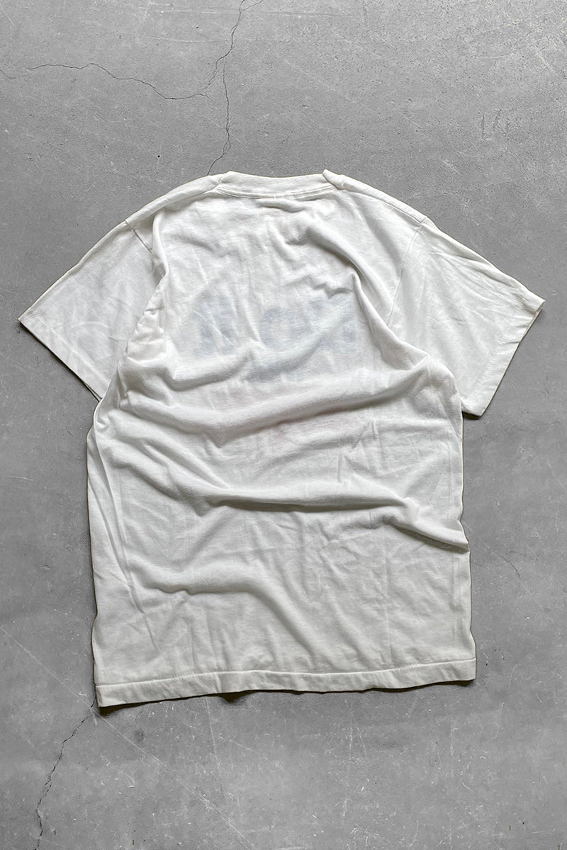 MADE IN USA 80'S DO IT WITH SKIL MESSAGE T-SHIRT / WHITE [SIZE: L USED]