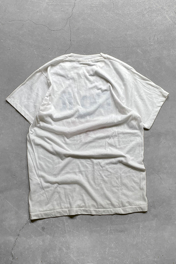 MADE IN USA 80'S DO IT WITH SKIL MESSAGE T-SHIRT / WHITE [SIZE: L USED]