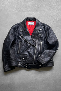 MADE IN TURKEY 17SS MERLYN OVERSIZED LEATHER BIKER JACKET / BLACK [SIZE: 40 USED]