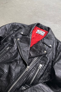 MADE IN TURKEY 17SS MERLYN OVERSIZED LEATHER BIKER JACKET / BLACK [SIZE: 40 USED]