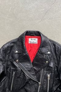 MADE IN TURKEY 17SS MERLYN OVERSIZED LEATHER BIKER JACKET / BLACK [SIZE: 40 USED]