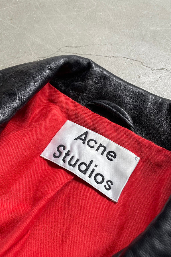 MADE IN TURKEY 17SS MERLYN OVERSIZED LEATHER BIKER JACKET / BLACK [SIZE: 40 USED]