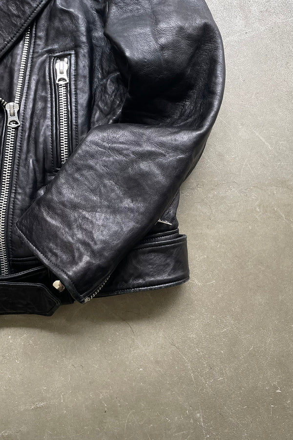 MADE IN TURKEY 17SS MERLYN OVERSIZED LEATHER BIKER JACKET / BLACK [SIZE: 40 USED]