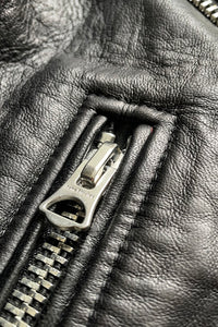MADE IN TURKEY 17SS MERLYN OVERSIZED LEATHER BIKER JACKET / BLACK [SIZE: 40 USED]