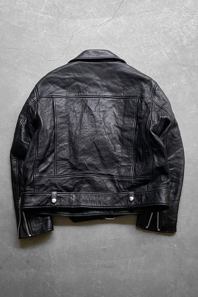 MADE IN TURKEY 17SS MERLYN OVERSIZED LEATHER BIKER JACKET / BLACK [SIZE: 40 USED]