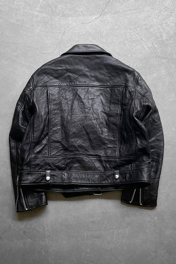 MADE IN TURKEY 17SS MERLYN OVERSIZED LEATHER BIKER JACKET / BLACK [SIZE: 40 USED]