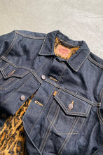 画像をギャラリービューアに読み込む, MADE IN USA 12AW LEOPARD DENIM JACKET / INDIGO [SIZE: M USED]
