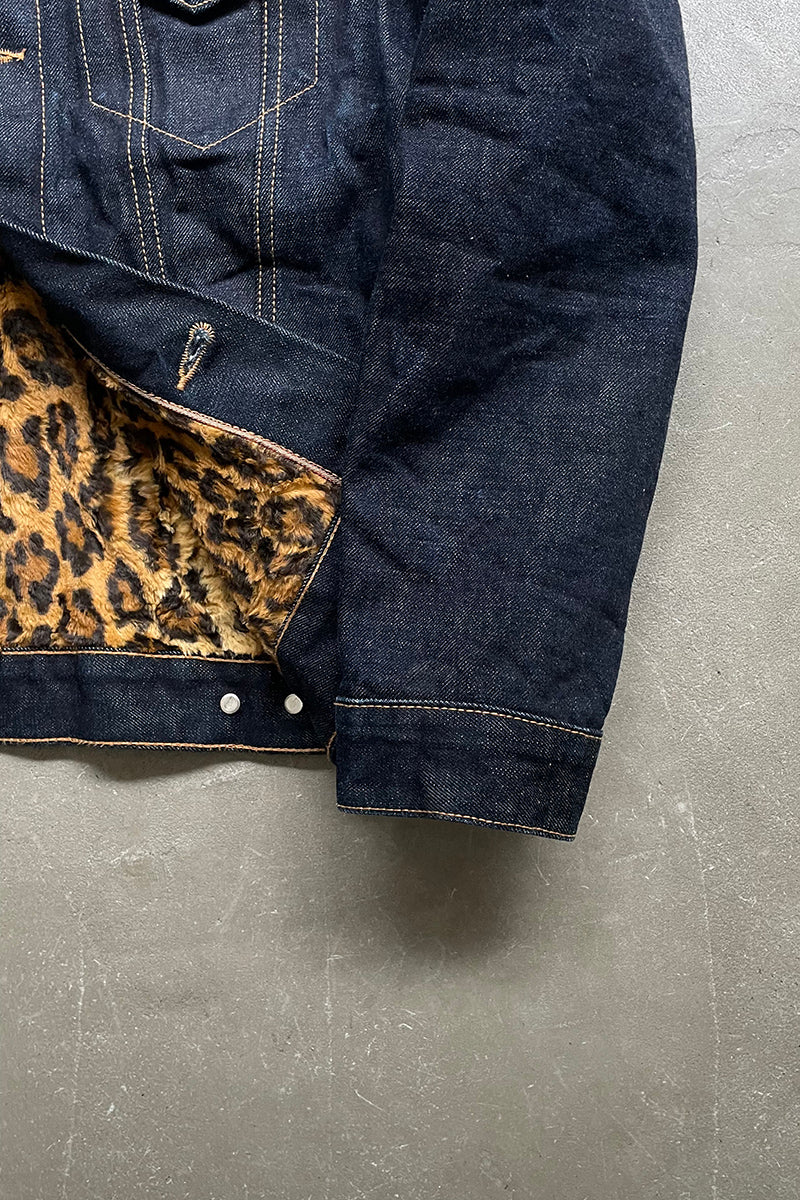 MADE IN USA 12AW LEOPARD DENIM JACKET / INDIGO [SIZE: M USED]