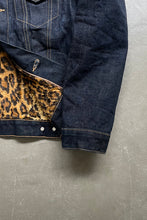 画像をギャラリービューアに読み込む, MADE IN USA 12AW LEOPARD DENIM JACKET / INDIGO [SIZE: M USED]
