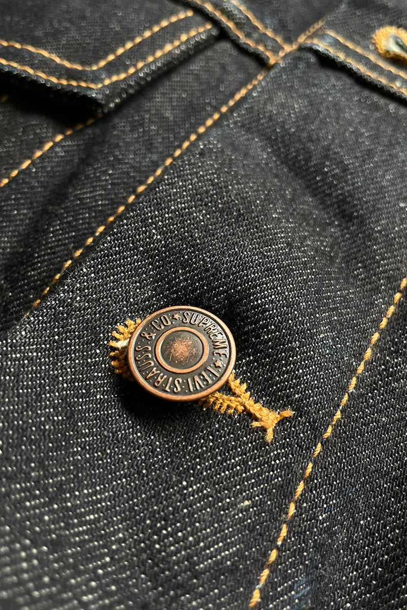 MADE IN USA 12AW LEOPARD DENIM JACKET / INDIGO [SIZE: M USED]