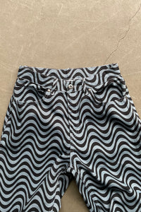 WAVE PATTERN DENIM PANTS / BLUE [SIZE: 28 USED]