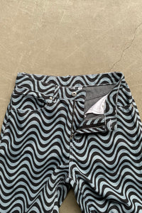 WAVE PATTERN DENIM PANTS / BLUE [SIZE: 28 USED]