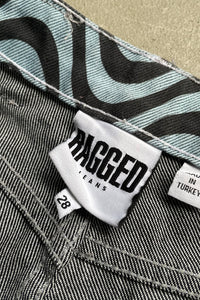 WAVE PATTERN DENIM PANTS / BLUE [SIZE: 28 USED]