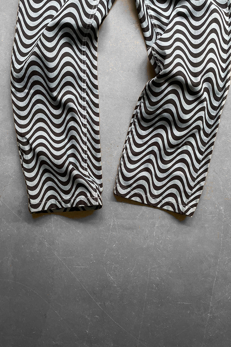 WAVE PATTERN DENIM PANTS / BLUE [SIZE: 28 USED]