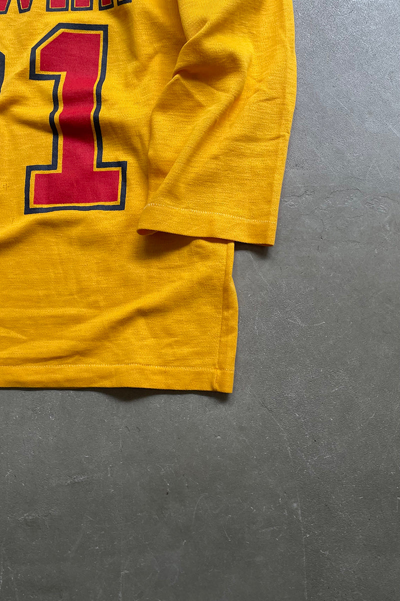 MADE IN USA 70-80s HAWAII 81 FOOTBALL T-SHIRT / YELLOW [SIZE: M USED]