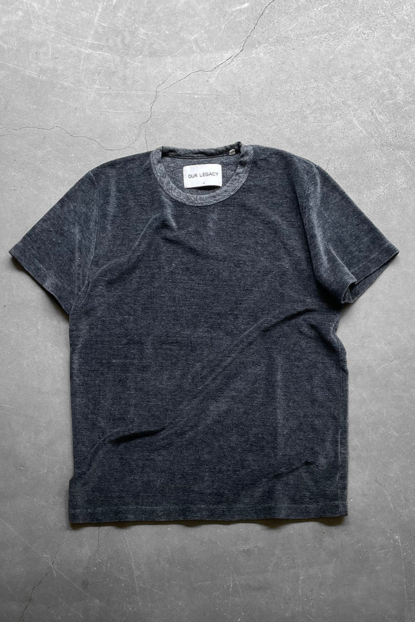 MELANGE VELOUR T-SHIRT / GRAY [SIZE: 46 USED]