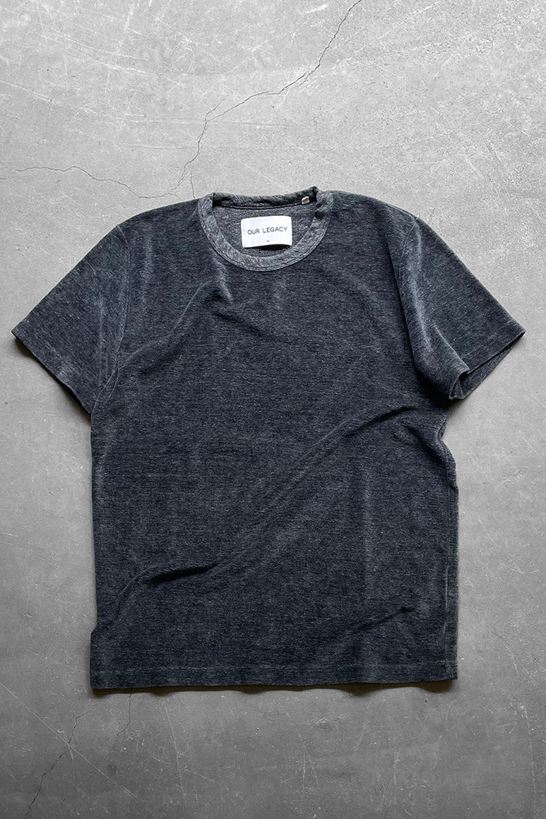 MELANGE VELOUR T-SHIRT / GRAY [SIZE: 46 USED]