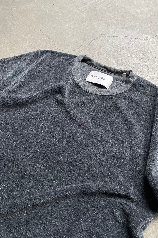 MELANGE VELOUR T-SHIRT / GRAY [SIZE: 46 USED]