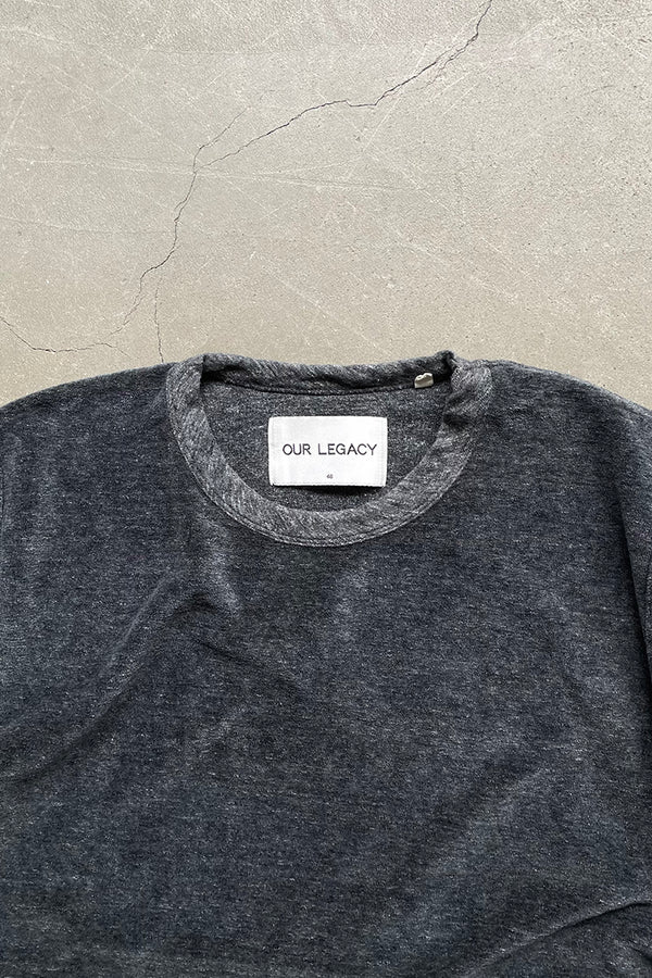 MELANGE VELOUR T-SHIRT / GRAY [SIZE: 46 USED]