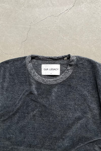 MELANGE VELOUR T-SHIRT / GRAY [SIZE: 46 USED]