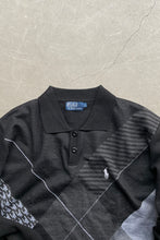 画像をギャラリービューアに読み込む, 90&#39;S MULTI PATTERN KNIT POLO EXCLUSIVE OF DECORATION  / BLACK [SIZE: L USED]
