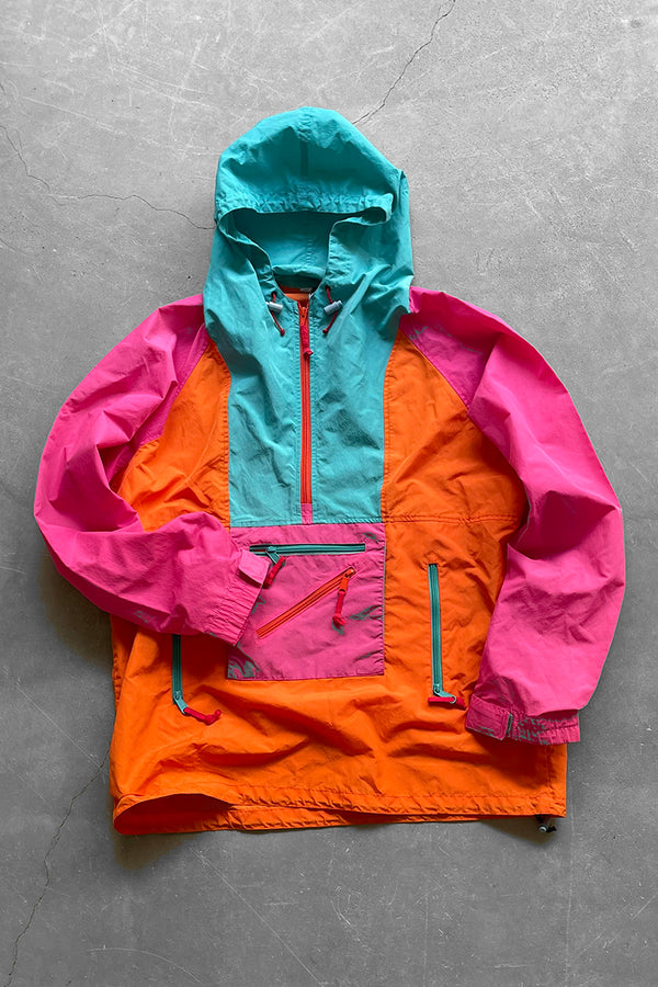 90'S NYLON ANORAK JACKET / MULTI [SIZE: L USED]