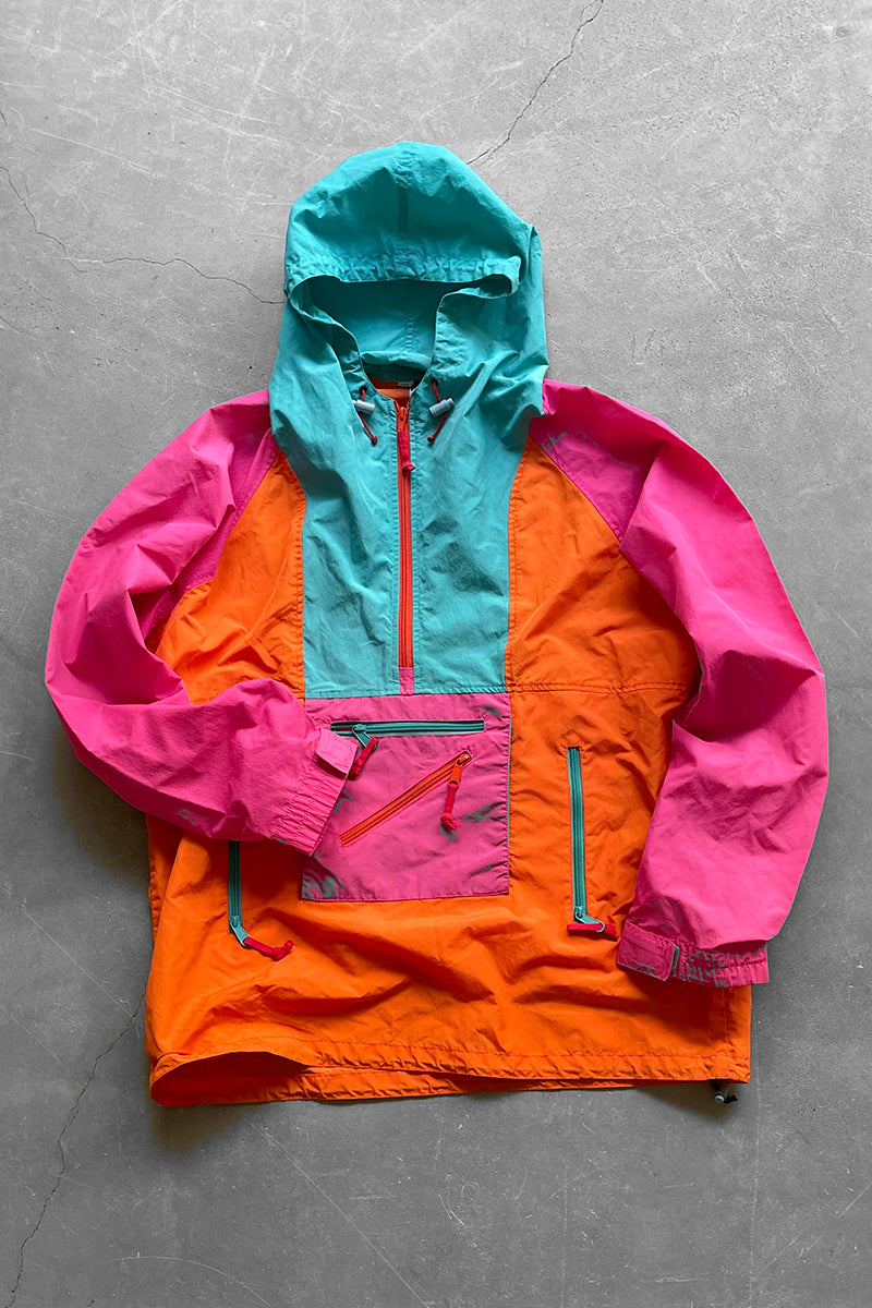 90'S NYLON ANORAK JACKET / MULTI [SIZE: L USED]