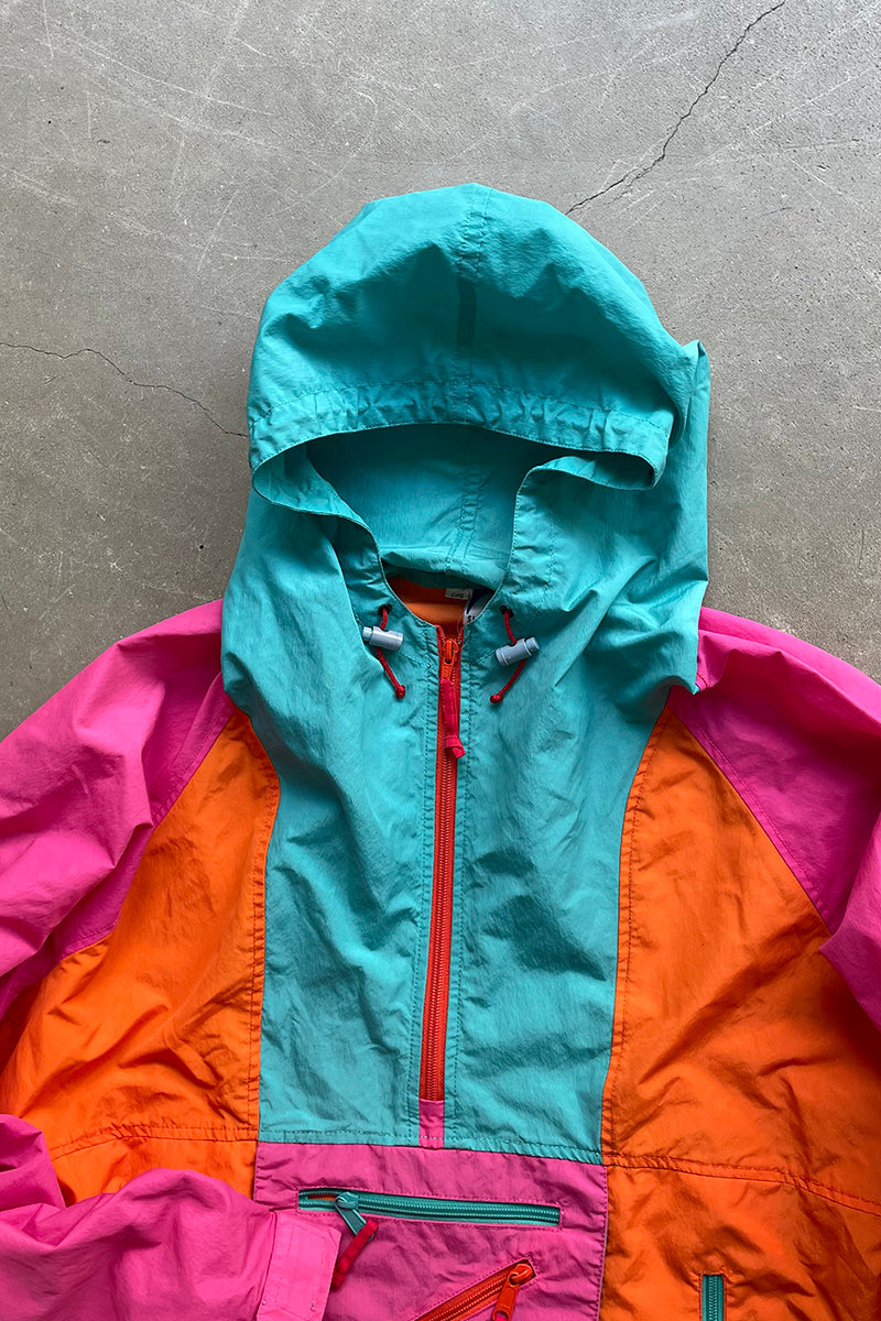 90'S NYLON ANORAK JACKET / MULTI [SIZE: L USED]