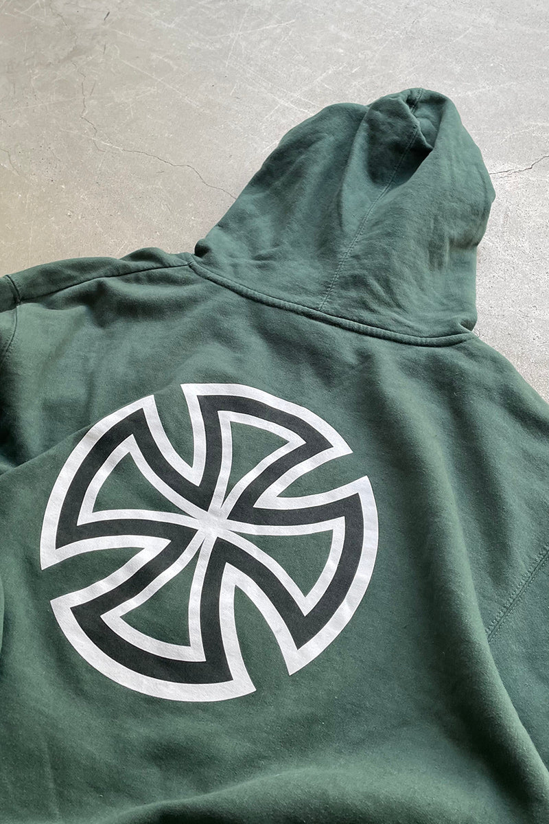 Y2K EARLY 00'S LOGO SWEAT HOODIE / GREEN [SIZE: L USED]