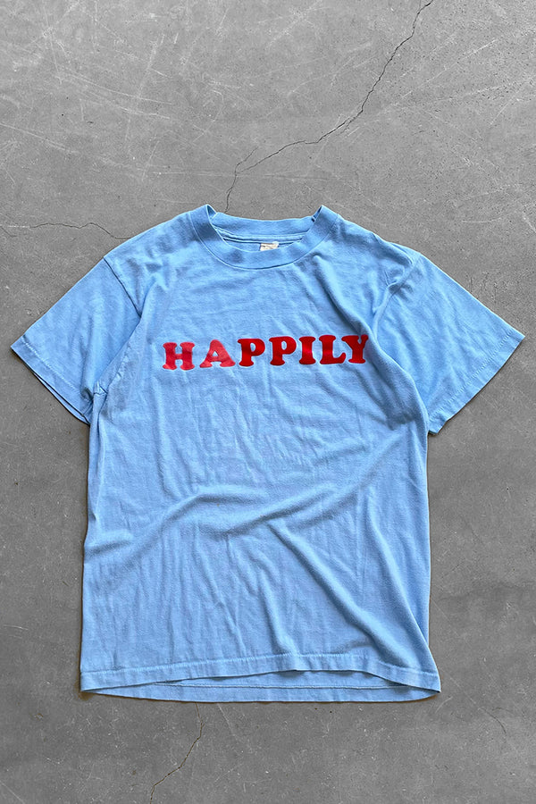MADE IN USA 86'S HAPPILY T-SHIRT / BLUE [SIZE: L USED]